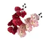 6 Cabeças de Orquídeas Borboleta, Orquídeas de Seda, Decoração de Quarto de Casamento, Acessórios de Cabelo, Flores Artificiais, Arranjos de Flores para Cerimônia, Arranjos de Flores para o Corredor