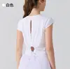 Camiseta Original de Hilo Espalda Bonita Manga Corta Fresca Transpirable Corte para Correr Ropa Deportiva Fitness Yoga Top para Mujer Protección Solar UPF50