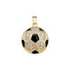 Cobre con Oro Real Dorado Fútbol de Diamantes Completos Moda Transfronteriza Joyería DIY con Circonita de Cobre Microincrustada, Popular y Versátil