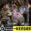 Novos Adereços de Casamento Marcadores de Corredor de Cristal Decoração de Casamento Pilar Quadrado de Acrílico Transparente Marcador de Corredor Ornamentos Decoração de Vitrine