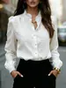Amazon Transfronterizo 2026 Nueva Camisa Cardigan para Mujer Manga Larga Encaje Hueco Top Blusa Jacquard