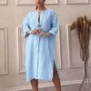 2025 Vestido Holgado de Color Sólido Transfronterizo Europeo y Americano Temu Amazon Talla Grande Botón Falda de Color Sólido Mujer Venta al por Mayor