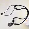 Pulsera Collar de Obsidiana Plateada León Amuleto de Transferencia de Alta Gama Colgante de Nicho Colgante Regalo Día de la Diosa