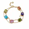 Pulsera Ovalada de Zirconia Chapada en Oro Real de 18 Quilates, Pulsera de Lujo Ligero de Nicho, Joyería de Mano Personalizada Exquisita Estilo Palacio al por Mayor