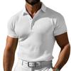 Camisa Polo Deportiva Casual de Waffle de Color Sólido para Hombre Europea y Americana de Amazon con Polo Transpirable de Talla Grande