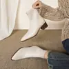 Botas Elásticas Adelgazantes Estilo Coreano Temperamento Mujer Estatura Baja con Faldas Punta Fina Tacón Grueso Versátiles para el Trabajo Tacón Medio Moda Botines