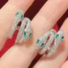 Ano do Serpente Série Serpente Lúcida Olhos Verdes Design de Serpente Brincos Stud