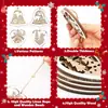 Juego de 24 Piezas de Adornos de Árbol de Navidad de Madera Creativos Transfronterizos, Decoraciones Navideñas Blancas Huecas de Doble Capa