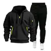 Traje Deportivo con Sudadera con Cremallera para Hombre Primavera y Otoño Transfronterizo 2025 Conjunto de Dos Piezas Sudadera y Pantalones Deportivos