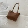 Bolsa estilosa de cor sólida de grande capacidade, novo modelo 2026, bolsa de ombro casual da moda, bolsa de axila, bolsa tote para o dia a dia