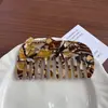 Peine de Acetato Coreano de Dientes Anchos, Peine Retro Lindo de Gato, Peine Portátil con Estampado de Leopardo Antiestático