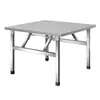 Mesa Plegable de Acero Inoxidable Extra Gruesa Mesa de Comedor para el Hogar Mesa de Comedor Pequeña de Alquiler Mesa Portátil Comercial para Puestos Mesa Larga Plegable