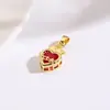 Pendientes Colgantes Anillo Set Decoración Cobre al por Mayor Pendientes de Corazón Rojo Zirconia Cruzados Retro Europeos y Americanos