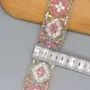 4cm Encaje Bordado de Organza Accesorios Multicolores Rombo Lentejuela Código de Barras Dinastía Han Accesorios para Ropa Infantil Exportación Transfronteriza