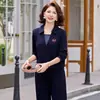 Conjunto Deportivo Nuevo Otoño 2026 para Madres de Mediana Edad, Ropa Elegante y con Estilo para Mujer, Top con Cuello, Conjunto de Dos Piezas Tallas Grandes