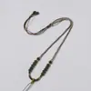 Cadena de Cuentas de Jade Hetian Natural Tejida a Mano Clásica y Elegante Cuerda para Colgar en el Cuello Ajustable