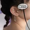 Pendientes Largos con Borlas Estilo Clip para Oreja, Pendientes Elegantes sin Perforación para Mujer, Clips Sencillos de Hueso de Oreja Largos con Giro Europeo y Americano de Nicho