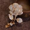 Broche Flor Grande de Strass Indústria Pesada Luxo Leve Acessórios para Roupa de Banquete Feminina Corsage Vestido Jaqueta Pino Presente