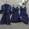 Pijamas Transfronteiriços, Pijamas Femininos, Conjunto de Quatro Peças, Pijamas Coreanos de Alças, Roupa de Casa Feminina com Bojos, Pijamas 2103