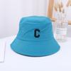 Sombrero de pescador con protección solar para parejas, para primavera y verano, para hombre y mujer, de color liso, informal, combinable con todo, con letra C, estilo japonés, estilo artístico.