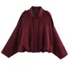Moda femenina europea y americana transfronteriza AliExpress artículo más vendido chaqueta bomber elegante con efecto textura de gamuza