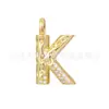 Collar con colgante de 26 letras inglesas de cobre nuevo incrustado con circonita con textura, accesorios de moda personalizados