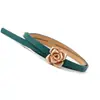 Cinto Fino de Rosa Coreana para Mulheres, Cinto de Cintura Floral, Cinto Feminino Emagrecedor para Calças, Suéter, Vestido, Cinto Pequeno