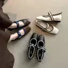 Sapatos Mary Jane Color Block de Couro Bovino para Mulheres, Sapatos de Salto Médio, Novo Estilo para o Início da Primavera, Bico Quadrado em Couro Genuíno, Sapatos de Uma Tira com Decote Baixo, Tamanho 40 para Mulheres