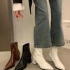 Botines Martin Ajustados para Mujer con Tacón Grueso, Elásticos, Nueva Moda, Puntiagudos, de Tacón Alto, a la Altura del Tobillo para Otoño e Invierno 2026