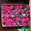 Suministro directo de fábrica Caja de regalo Amazon Rosa de simulación de 8 cm Más hoja Cabeza de flor de espuma PE europea