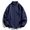 Camisa de Manga Larga Holgada para Hombre Color Sólido Casual Versátil Primavera/Otoño Estilo Simple de Ropa de Trabajo Camisa