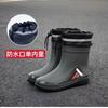 Botas de Chuva masculinas de cano médio antiderrapantes impermeáveis sapatos nova moda outdoor fechadas botas d'água quentes curtas de borracha homens atacado