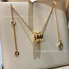 Collar de resorte cero Baojia de alta gama para mujer, fabricado con precisión CNC, cadena para clavícula bv de oro v, chapado grueso de 18 quilates, versátil y sofisticado