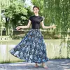 26 Nova Saia Estampada Estilo Boho Resort Europeu e Americano Primavera/Verão com Barra Larga para Mulheres