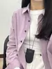 Camisa de Pana Vintage Estilo Francés para Mujer Chaqueta Camisa Holgada Casual Cubre-Carne Apilada Interior Manga Larga Estilo Coreano Top