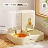 Alimentador automático e dispensador de água para animais de estimação, tigela para cachorro e tigela para gato, alimentador de água e comida dois em um, tigela anti-derramamento para gato e tigela para ração de cachorro