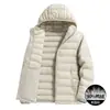 Chamarra de plumas estilo caliente moda de moda ligera con capucha chamarra de plumas hombre invierno cálido abrigo de plumas con capucha mediana edad y joven