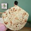 Nueva simulación creativa manta de felpa redonda de burrito, panqueque, sandía, dona para descanso de almuerzo de oficina