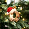 Nuevo Colgante Plano de Acrílico con Letra de Jengibre de Santa Claus Adornos para Árbol de Navidad Adornos Festivos