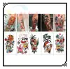 Tatuagem Adesiva Colorida de Flor de Desenho Animado Transfronteiriça Braço Costura Patchwork Menina Old School Fofa À Prova D'água Duradoura para Homens
