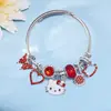 Panjia Nuevo Lindo Pulsera Adhesiva para Mujer Dibujos Animados Colgante de Diamante Cadena Hueso de Serpiente Abierta Pulsera Moda Venta al por Mayor