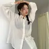 Ins Estilo Coreano Otoño Nuevo Temperamento Francés Suave Nicho de Gama Alta de un Solo Botón Versátil Falda Cortina Trasera Cortina Camisa Top
