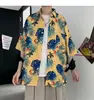 Camisa Hawaiana Floral de Verano para Hombre, Camisa de Algodón Retro de Manga Corta para Hombres y Mujeres, Tops Sueltos de Viaje para Parejas