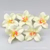 Nueva Flor de Seda Exquisita Simulada Cabeza de Orquídea Gato Flor de Pasador de Pelo DIY Tocado Dinastía Han Aro para el Cabello Broche Flor Decorativa Flor Artificial