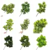 Ramas artificiales de pino y ciprés, agujas de pino, ramas de pino de bienvenida para paisajismo, plantas verdes, ramas de pino Nobili con frutos, ramas de árbol artificiales