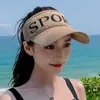 Nuevo Sombrero de Sol con Visera Vacía Resistente a los Rayos UV Sombrero de Sol para Montar al Aire Libre de Verano Sombrero de Sol Facial para Mujeres