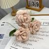 Flor de estambre tejida a mano producto terminado con pétalos puntiagudos hacia afuera, flor de rosa tejida, regalo para cumpleaños y Navidad, flor realista de ganchillo