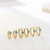 Europa e Estados Unidos item mais vendido clássico moda versátil redondo dourado aço inoxidável zircônia brinco personalizado moderno tarraxa de orelha