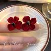 Outono e inverno flocagem brincos de flores leve nicho de luxo Diamante-embutido brincos de alta qualidade francês temperamento retrô joias de orelha atacado