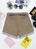 Shorts Casuais de Garota Popular com Cinto para Mulheres Usarem Outono Novo Efeito Emagrecedor Efeito Emagrecedor Leggings para Pessoas Baixas 9666